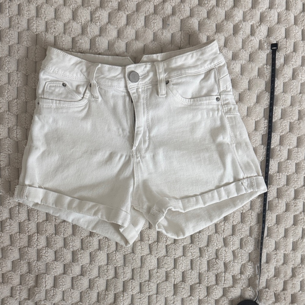 SHEIN High Waist White Denim Shorts (Size 27, US 4)
